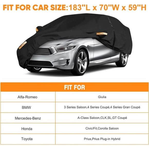 Sedan Car Cover Waterproof Heavy Duty All Weather Protection Snow - Picture 2 of 7